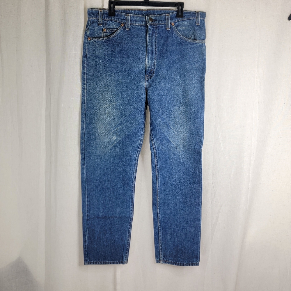 Levis 505 Mens 38×32 Made In USA Orange Tab Medium Wash Vintage Jeans